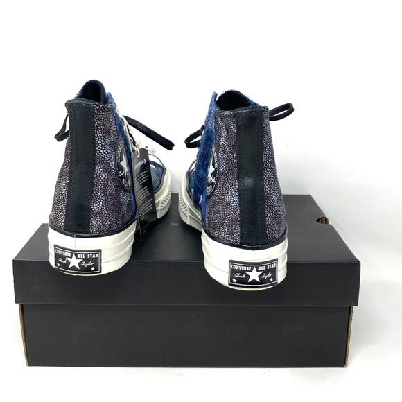 Converse Chuck 70 All Star High Top Men's Blue Canvas Leather Sneakers A01084C - Picture 6 of 10